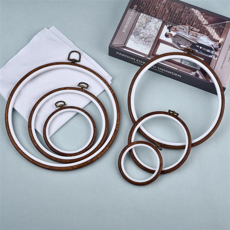 Wood Ring Blank - Vòng Gỗ Hình Oval Màu Thêu