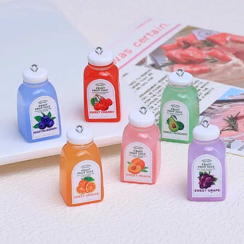 Resin Craft Material - 10Pcs Kawaii Mini 3D Cherry Orange