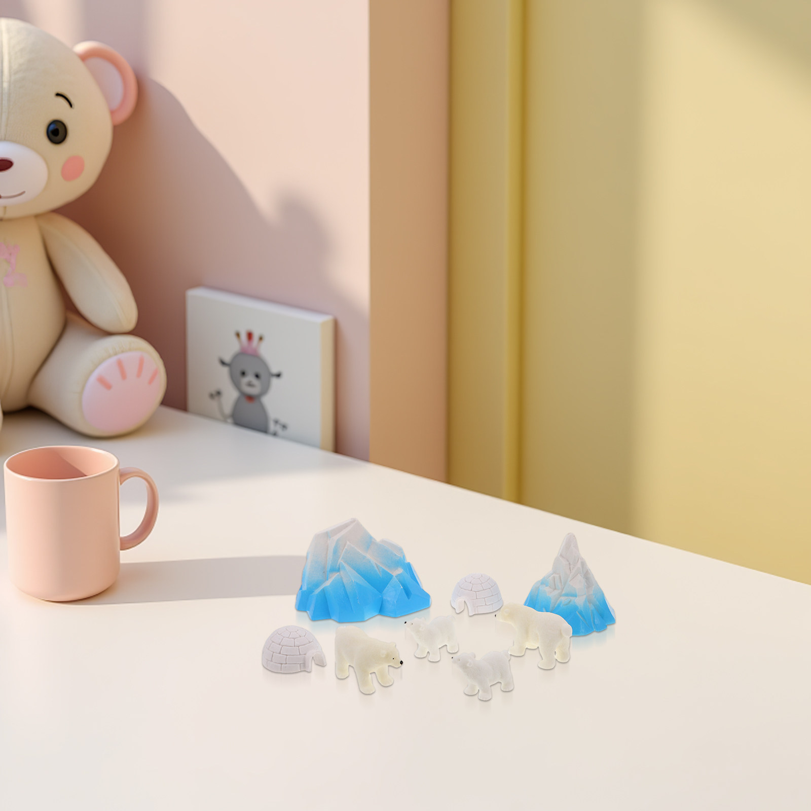 8Pcs Mini Resin Polar Bears Ar - đánh giá và giá Crafting Resin