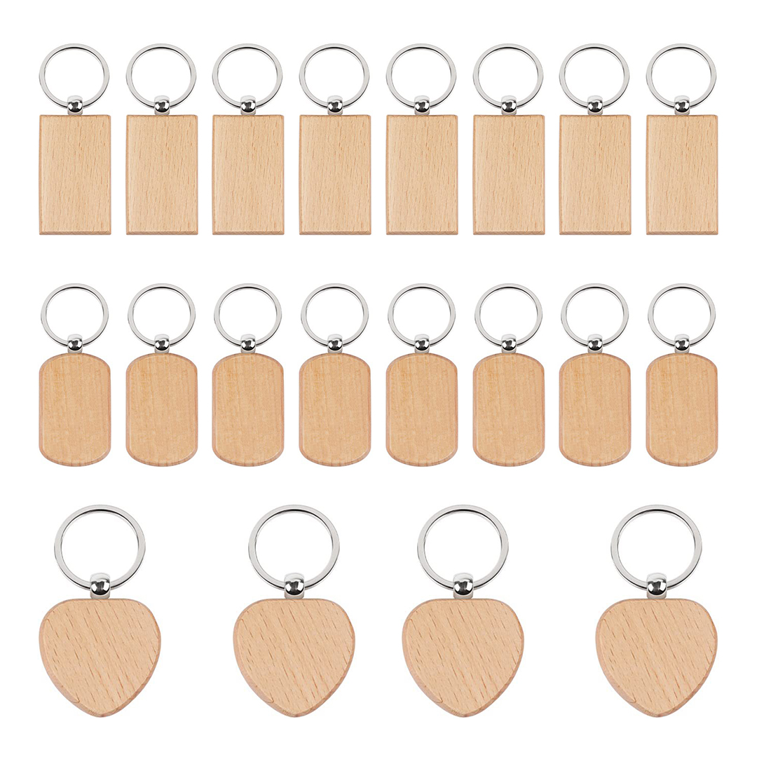20PCS Unfinished Wood Keychain - đánh giá và giá Wood Ring Blank