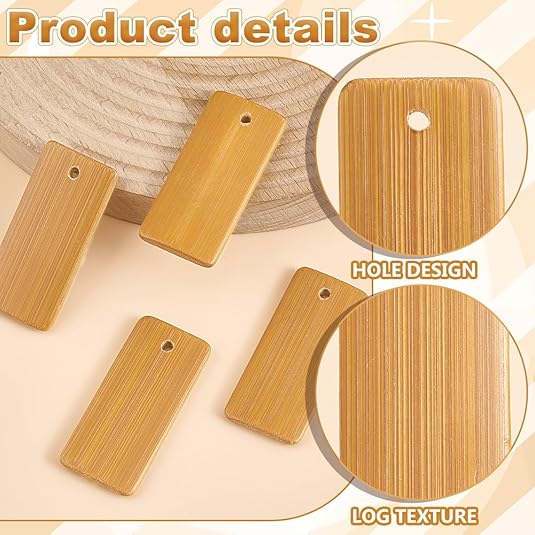 50pcs Wooden Tags Key Ring Bla - đánh giá và giá Wood Ring Blank