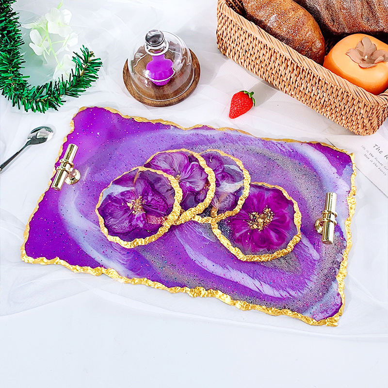 DM413 Drusy Coaster Resin Mold - đánh giá và giá Serving Tray Mold