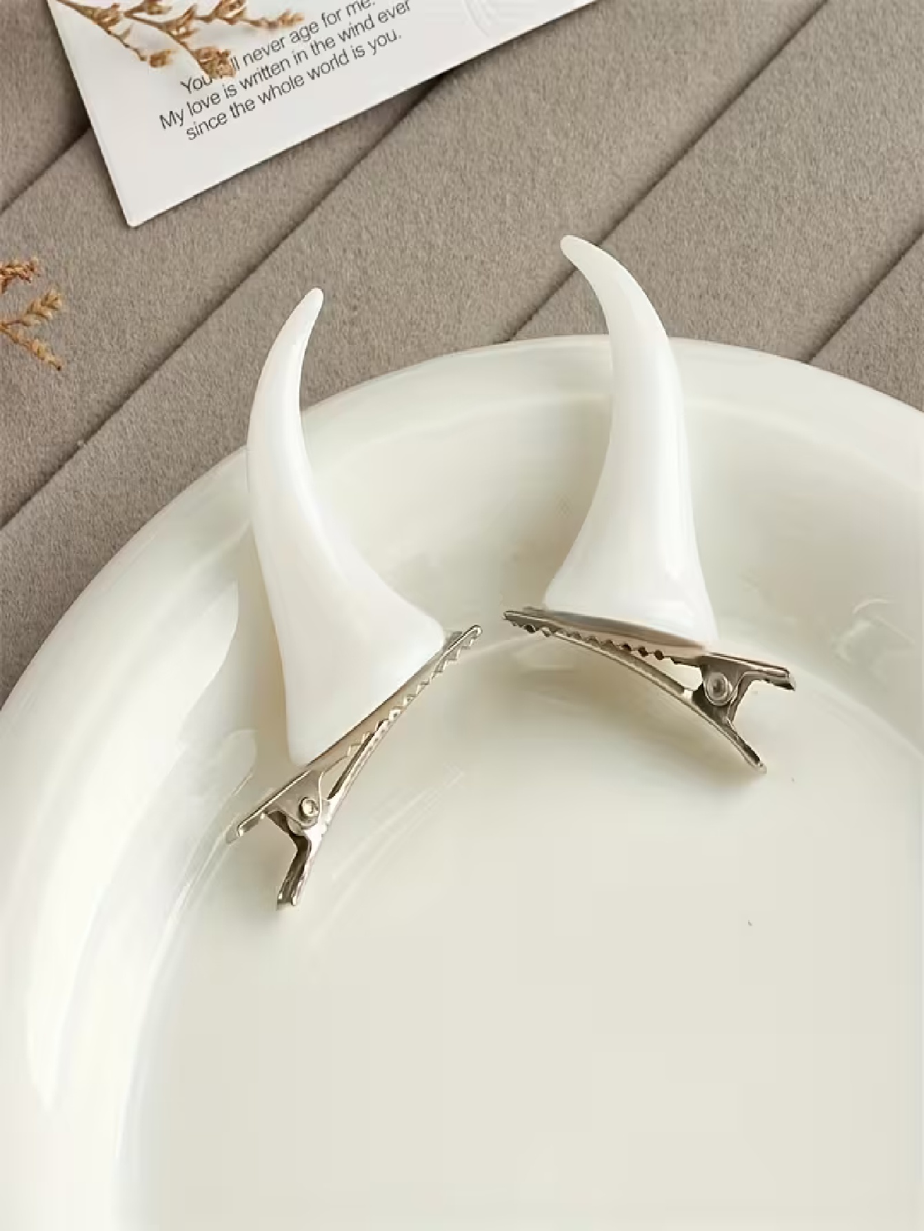 2-piece set, red horn hair cli - đánh giá và giá Resin Craft Ideas