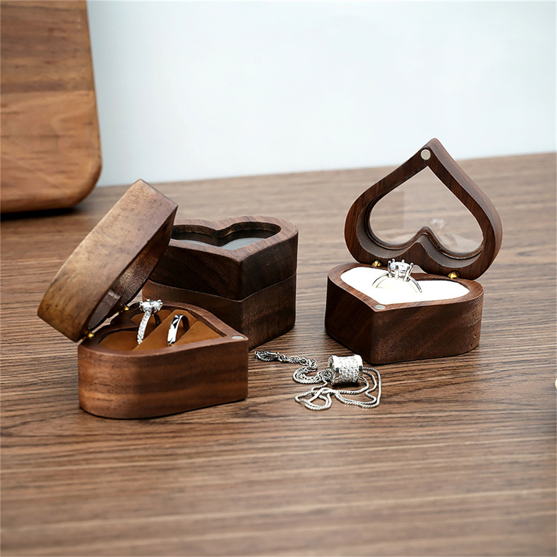 1Pcs Heart Walnut Wood Ring Bo - đánh giá và giá Wood Ring Blank