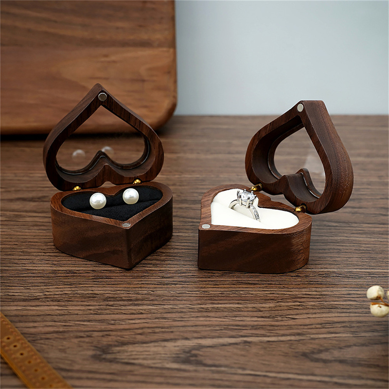 1Pcs Heart Walnut Wood Ring Bo - đánh giá và giá Wood Ring Blank