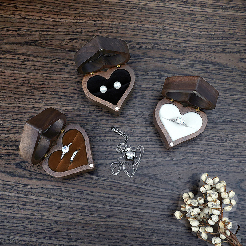 1Pcs Heart Walnut Wood Ring Bo - đánh giá và giá Wood Ring Blank