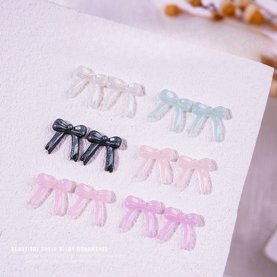100pcs/pack New Glitter Bow Ti - đánh giá và giá Resin Glitter Pack
