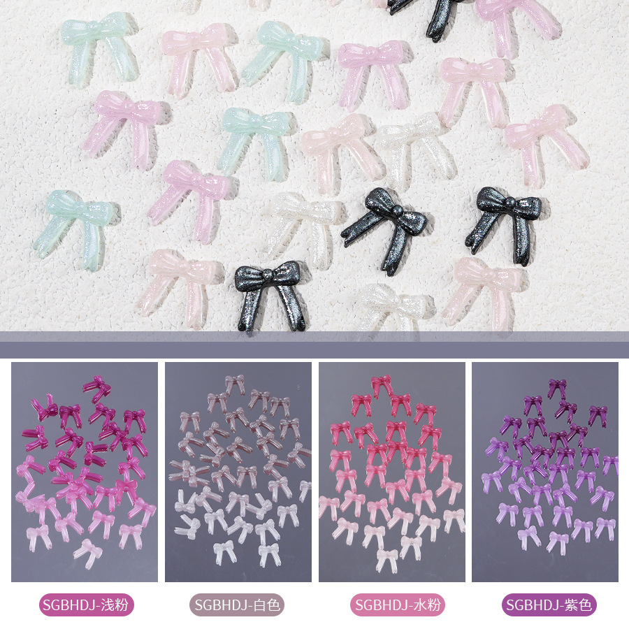 100pcs/pack New Glitter Bow Ti - đánh giá và giá Resin Glitter Pack