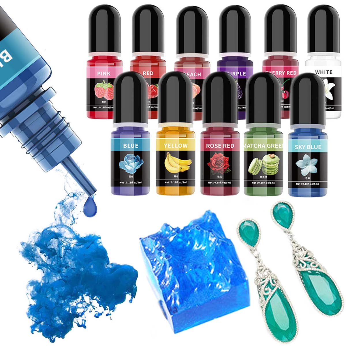 5ml/Bottle Epoxy Resin Pigment - đánh giá và giá Resin Pigment Set