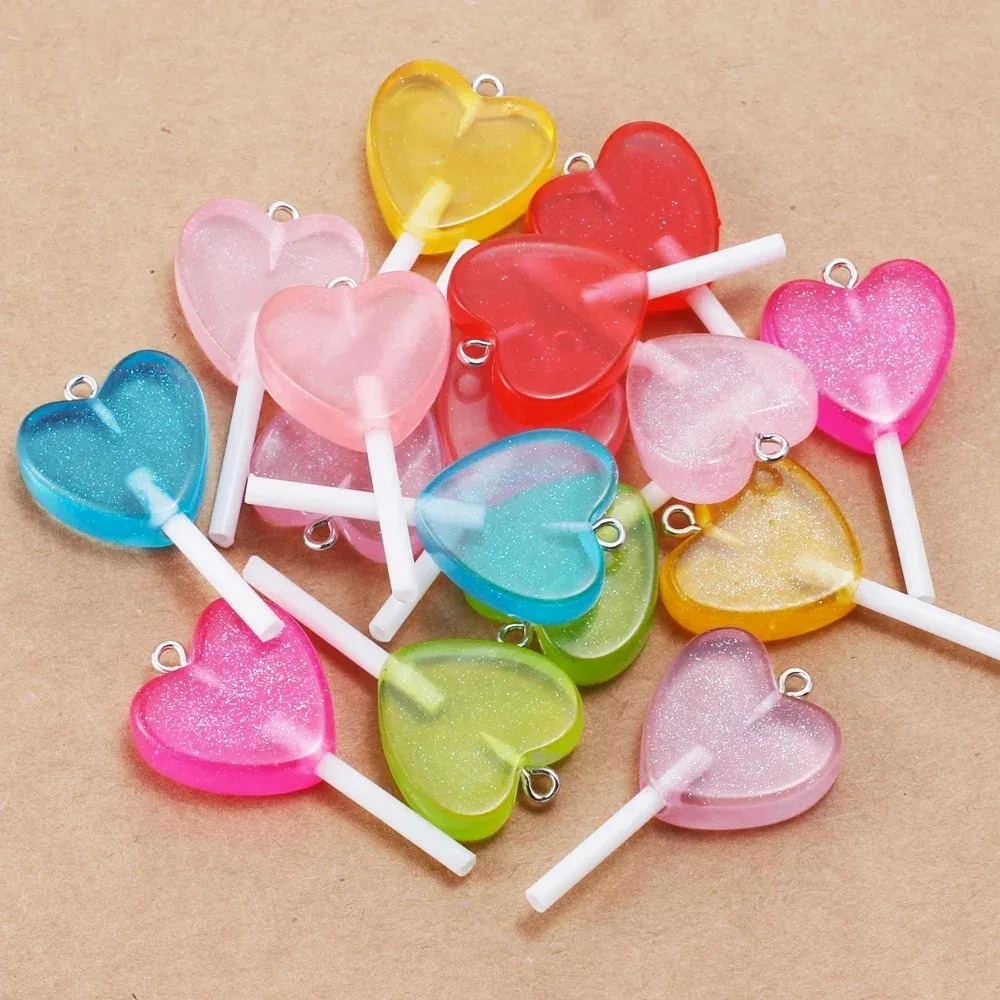 10Pcs Kawaii Sparkly Heart Lol - đánh giá và giá Resin Craft Material