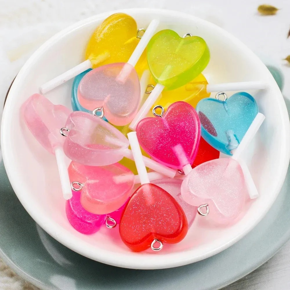 10Pcs Kawaii Sparkly Heart Lol - đánh giá và giá Resin Craft Material