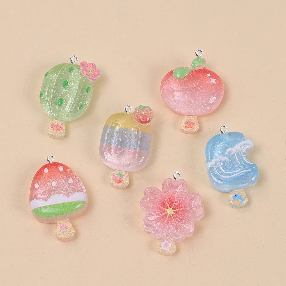10Pcs Kawaii Summer Popsicle R - đánh giá và giá Resin Craft Material