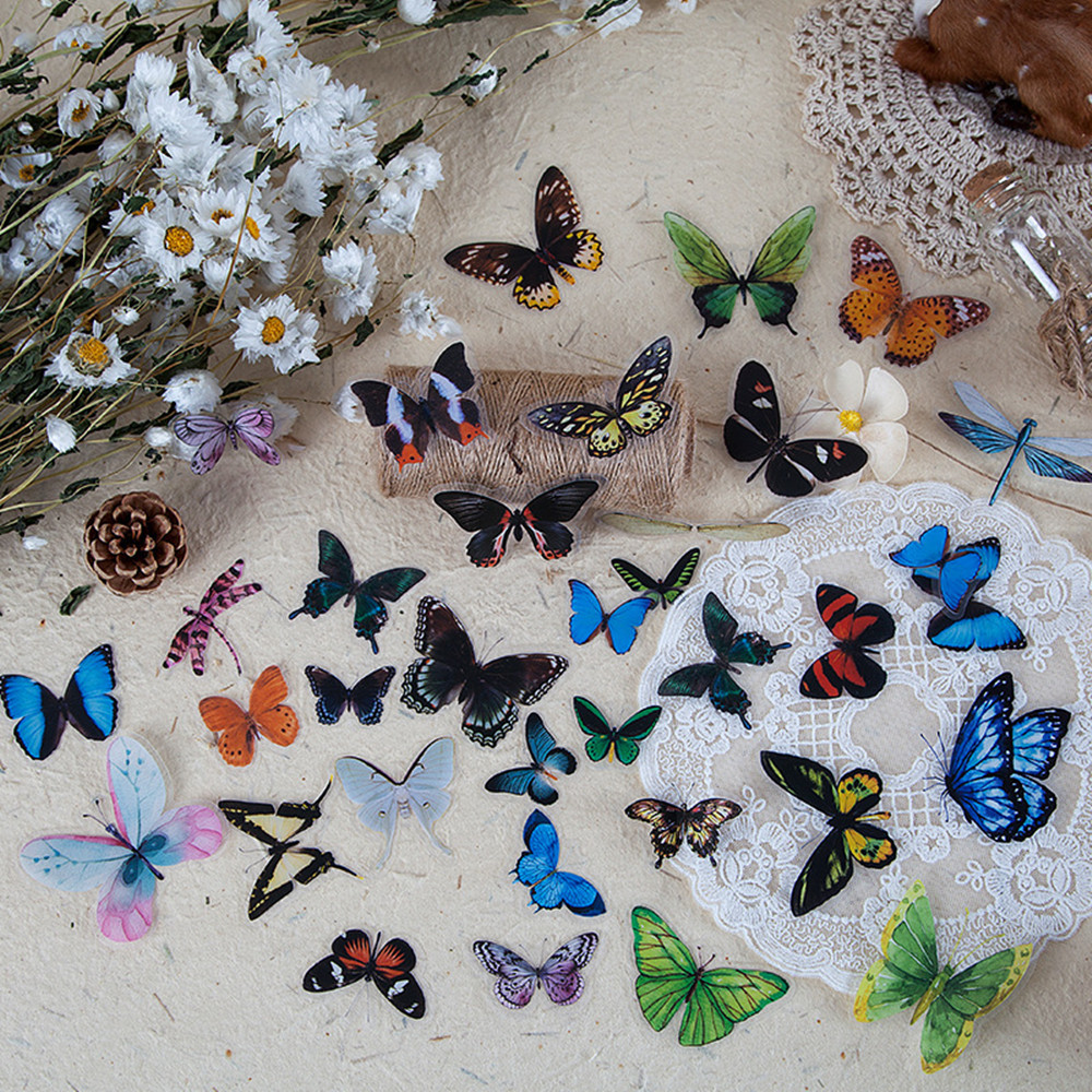 40Pcs/Bag Butterfly Stickers P - đánh giá và giá Resin Craft Ideas