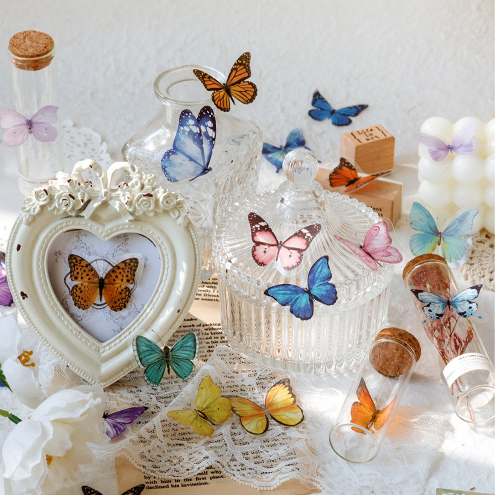40Pcs/Bag Butterfly Stickers P - đánh giá và giá Resin Craft Ideas
