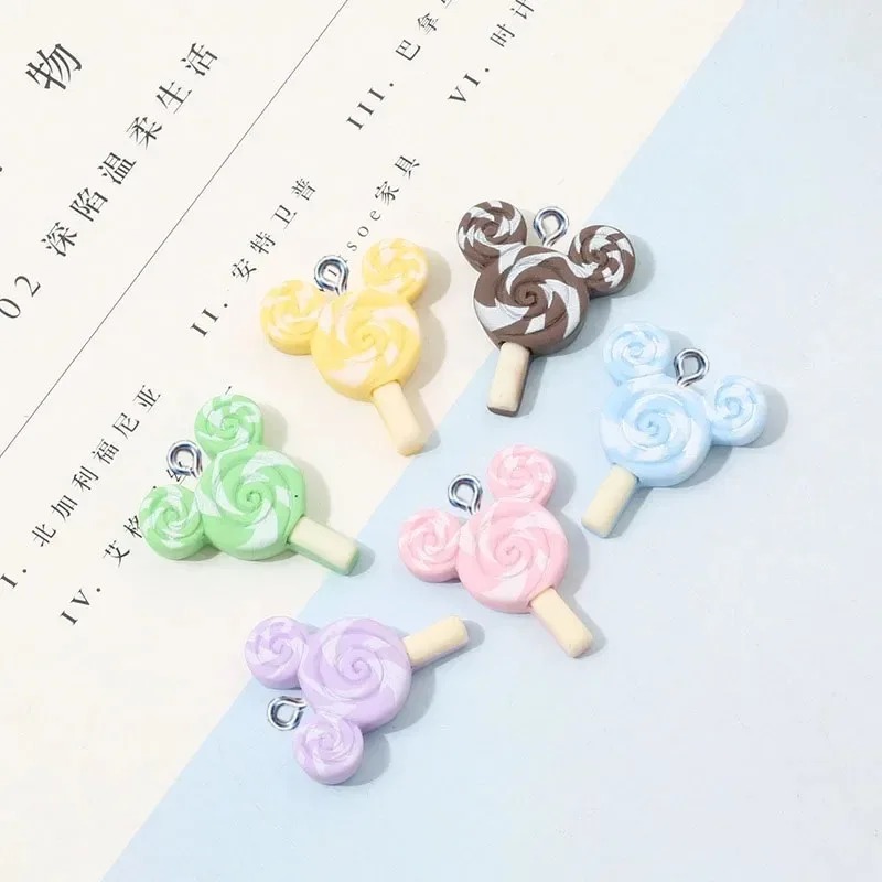 10Pcs Kawaii Mouse Lollipop Re - đánh giá và giá Resin Crafts Diy